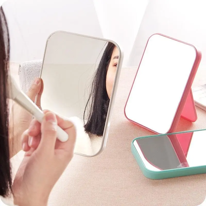 Kaca Rias MakeUp Kotak Portable Lipat Cermin Rias Minimalis Cermin Duduk