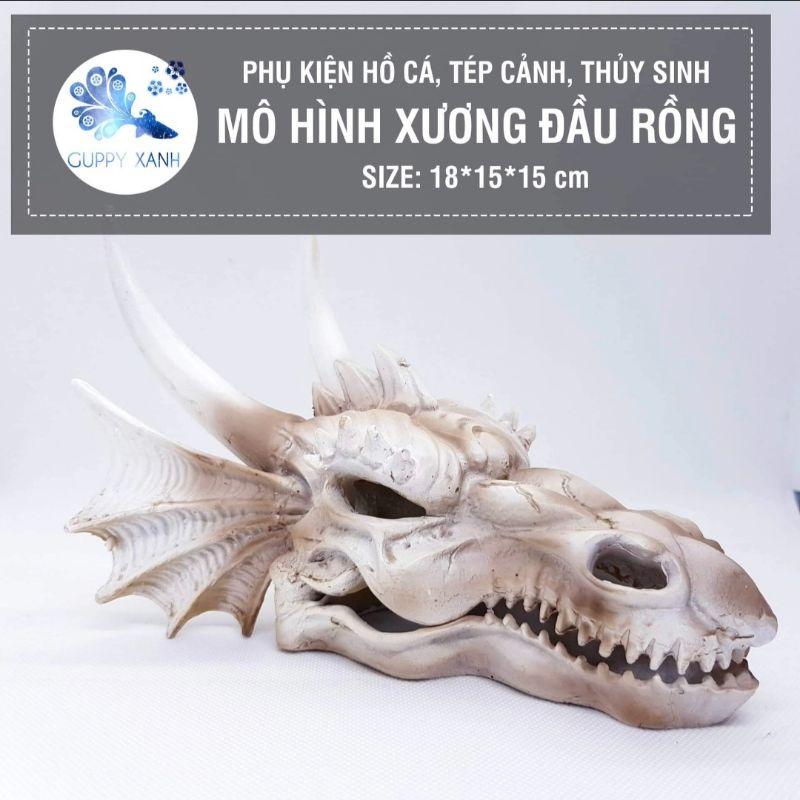Đồ trang trí đầu lâu rồng trang trí bể cá lóc , hồ thủy sinh 3