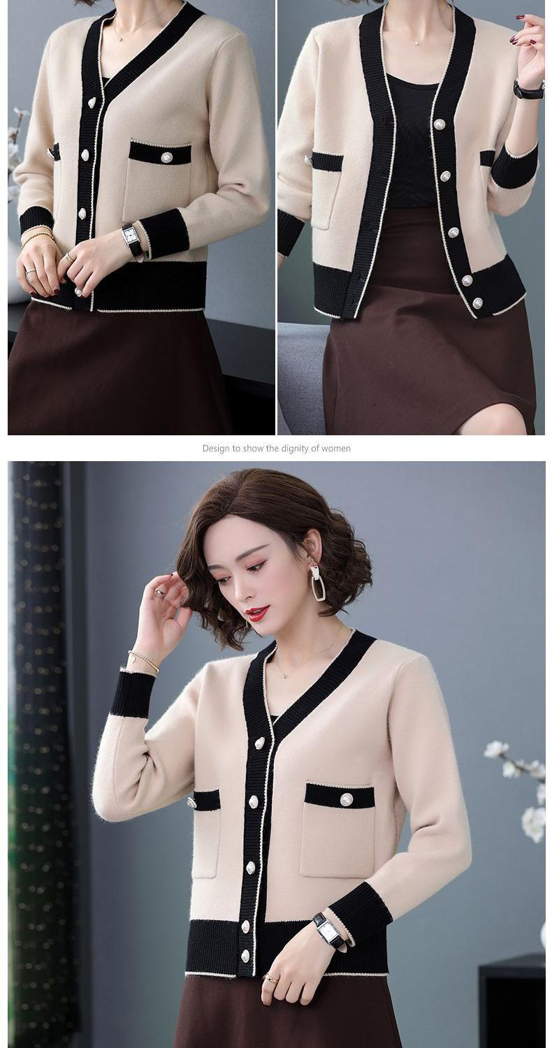 Product Introduction of Áo Khoác Len, Áo Ngắn, Phong Cách Phương Tây Trung Niên Cho Mẹ, Áo Len Dài Tay, Áo Cardigan Nữ, Áo Khoác Nhỏ, Mùa Xuân Và Mùa Thu, Năm 2024 12