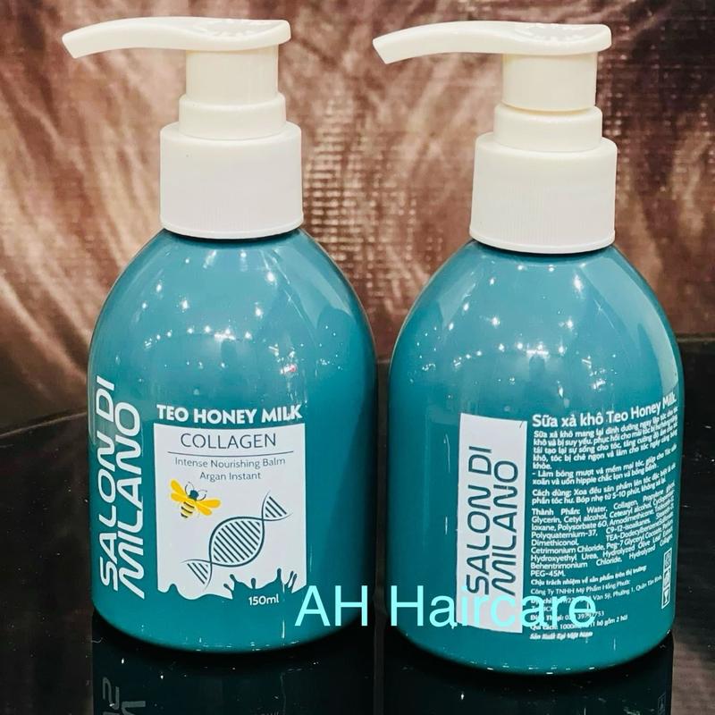 Sữa Xả khô dưỡng tóc Salon di milano Teo Honey Milk 150ml giữ nếp tóc uốn xù mì hippie sóng lơi xoăn bung,...