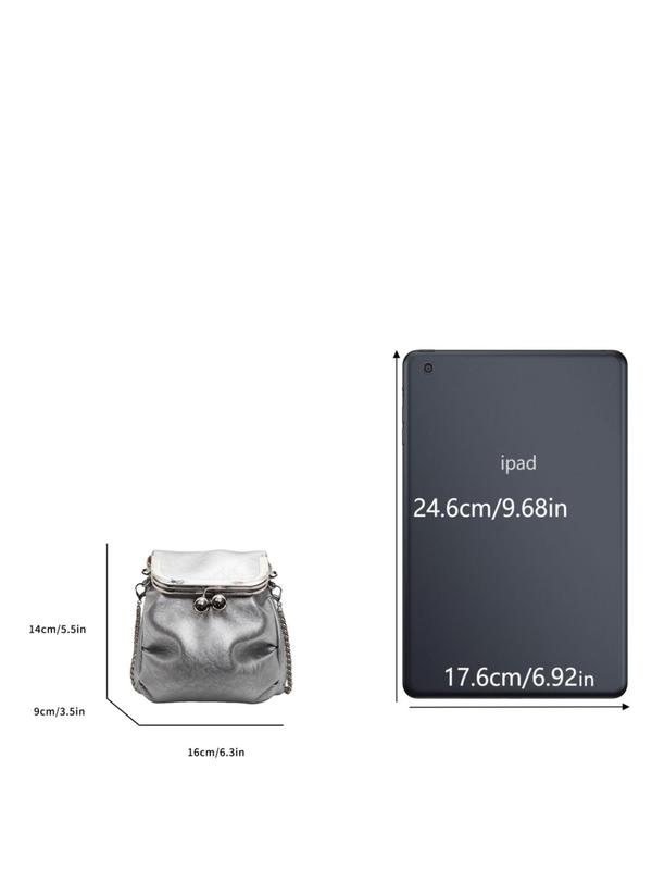 Women's Fashionable Metallic Frame Design Crossbody Bag, Casual Versatile Shoulder Bag for Daily Used, Trendy All-match Commuter Bag 1