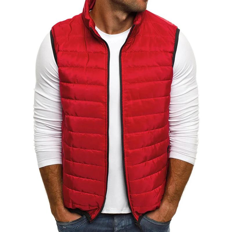Product Introduction of Aiwetin Men' Sleeveless Vest Jackets Winter Fashion Male Cotton-Padded Vest Coats Men Stand Collar Warm Waistcoats Clothing 5XL 4