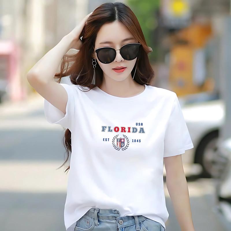 Form Rộng Áo thun nữ in FLORIDA - Áo phông nữ form rộng thun cotton Loza - RT8204