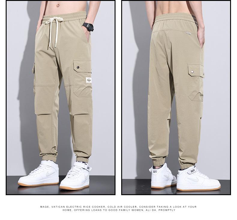 Product Introduction of Men's Casual Pants Summer Lightweight Loose Fit Jogger Cargo Pants Streetwear Fashion Trendy Hip Hop Workout Trousers (Big Size Available) 4