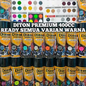 Diton Premium Pilox Pilok Cat Semprot 400cc Ready Berbagai Warna Standar Metalic Metalik Glossy Mengkilap Doff Dop Black Hitam White Putih Silver Primer Grey Epoxy Clear Pernis Gold Yellow Kuning Green Hijau Blue Biru Abu-Abu