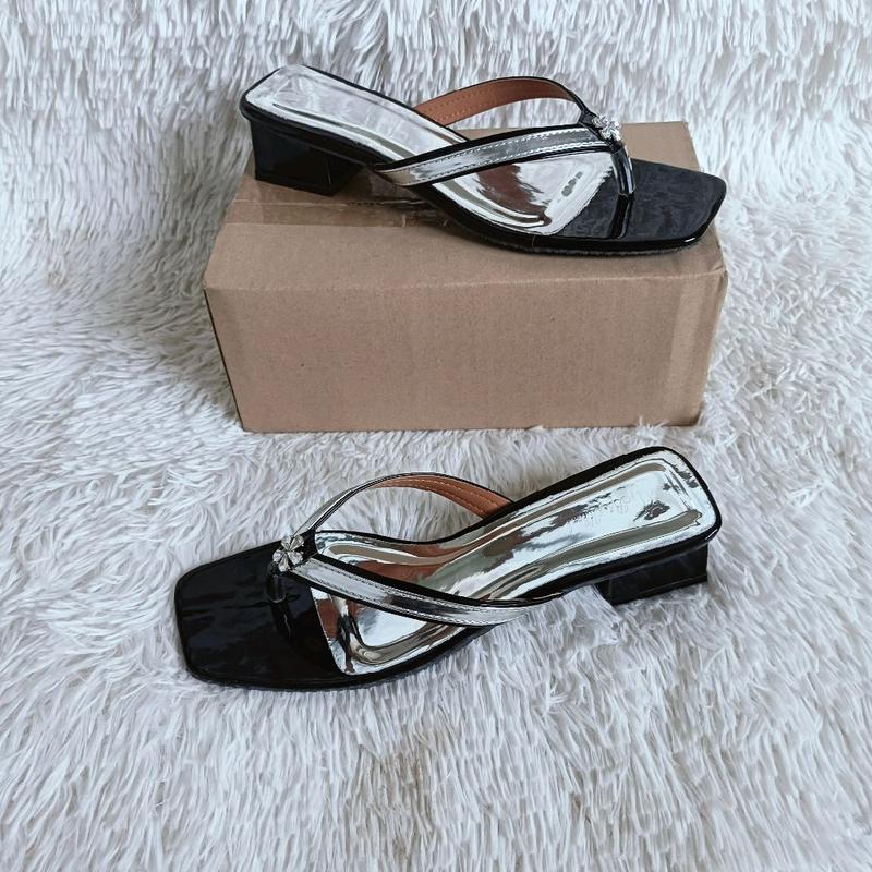 Guốc X061 Guốc Kẹp Cao 3Cm  Khóa Bông Mai Kết hợp đường Viền DéP Nữ Hoa Sandal Đế Bằng 4