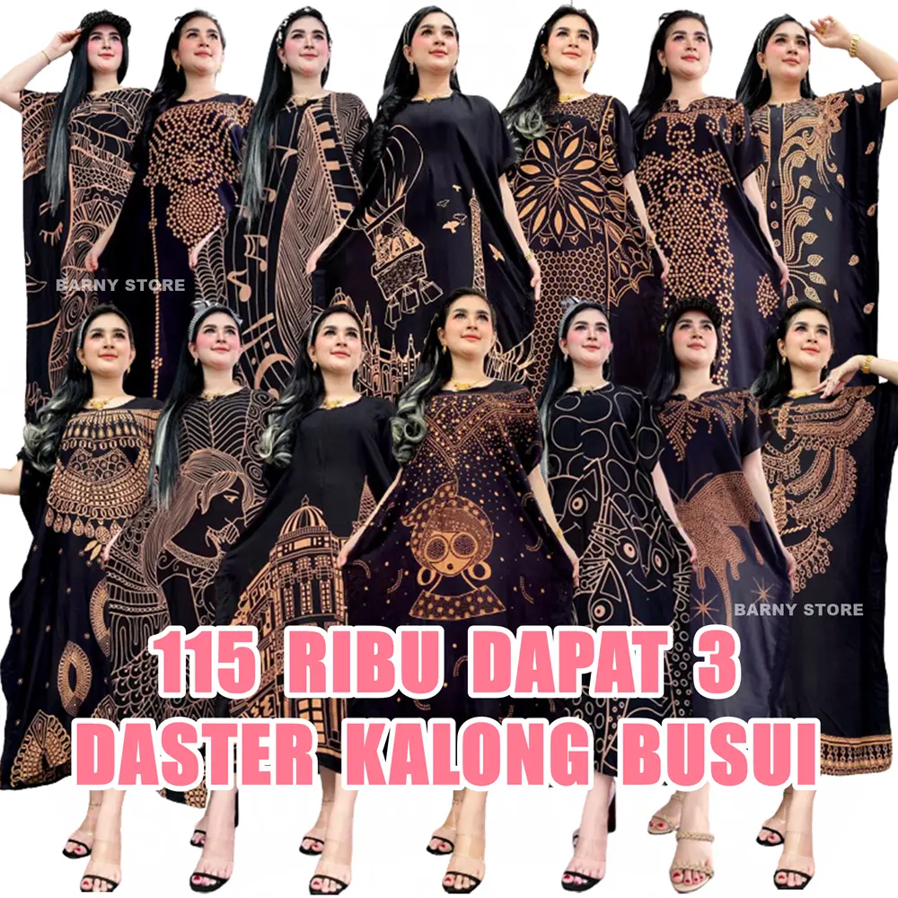 115 RIBU DAPAT 3 DASTER LOWO KALONG BUSUI LD 120 DASTER JUMBO TERBARU BAJU TIDUR MURAH Fit Lembut Motif Nyaman Panjang Rayon
