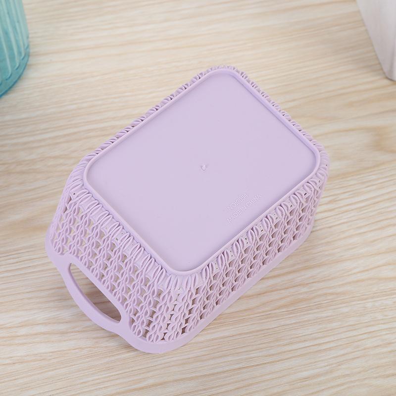Giỏ Đựng Đồ Di Động Rỗng, 1 Cái, Nhà Bếp, Gia Đình, Văn Phòng, Đồ Lặt Vặt Cầm Tay Xếp Chồng Lên Nhau, Hộp Sắp Xếp Bằng Nhựa Mây Chạm Khắc 3