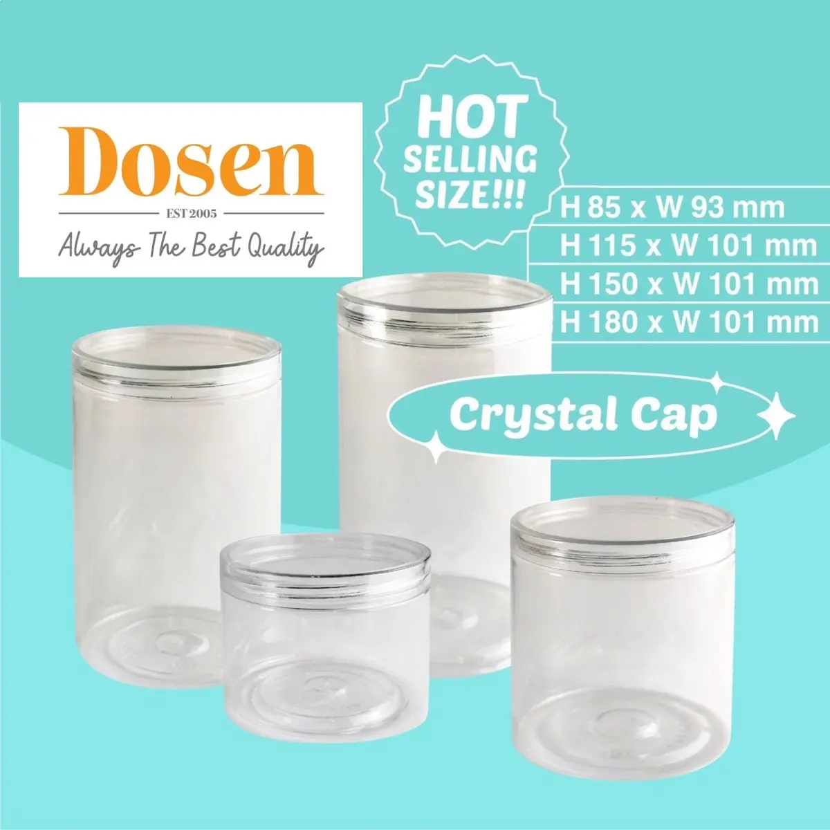 [Crystal Cap plastic container] [Min order 5pcs]  PET jar bottle plastic container biscuit jar