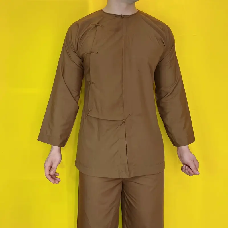 SET ĐỒ LAM ĐI CHÙA # MẪU VẠT HÒ NÚT THẮT - VẢI KATE MỀM Áo Menswear Sơ Mi Jacket 6