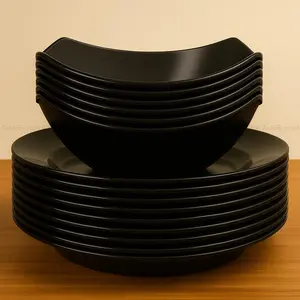 12 PCS PIRING MANGKOK LENGKUNG PLASTIK TEBAL MIE SOTO RAMEN BAKSO JEPANG SET