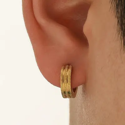 90s fashion mens hoop earrings