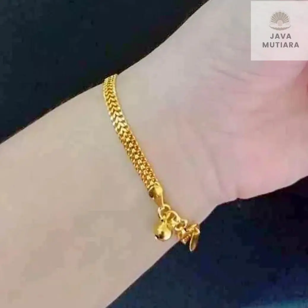 PERHIASAN WANITA GELANG TANGAN PREMIUM TERBARU MOTIF TIKAR ANTI KARAT KUALITAS PREMIUM