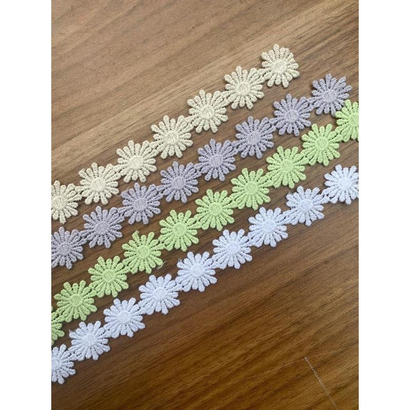 Ren chỉ hoa Poly ( hoa cúc) sử dụng làm viền áo váy, handmade… 2