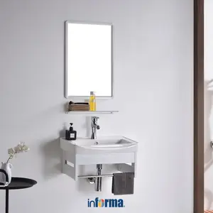 Informa Dori Set Kabinet Kamar Mandi - Putih Rak Gantung Tempat Sabun Sikat Gigi Organizer