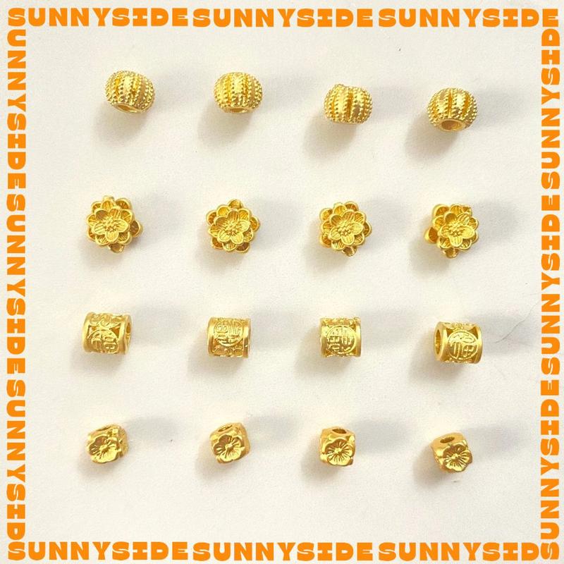 02 Charm Đệm Vàng Cao Cấp Phụ Kiện Xâu Mix Vòng Tay Phong Thủy Nam Nữ Làm Trang Sức Handmade DIY