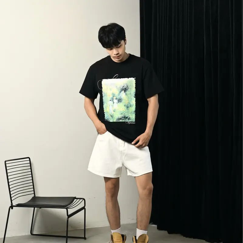 SAGONIZ áo thun Impressionist Tee, năng động, thời trang, áo thun cổ tròn - chất liệu cotton 2 chiều 250gsm Unisex thoải mái, trẻ trung, thấm hút mồ hôi tốt thông thường Menswear 3