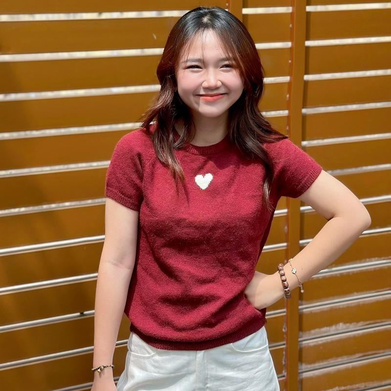 Áo len cổ tròn thích hợp cho mùa thu đông basic 2 màu 1