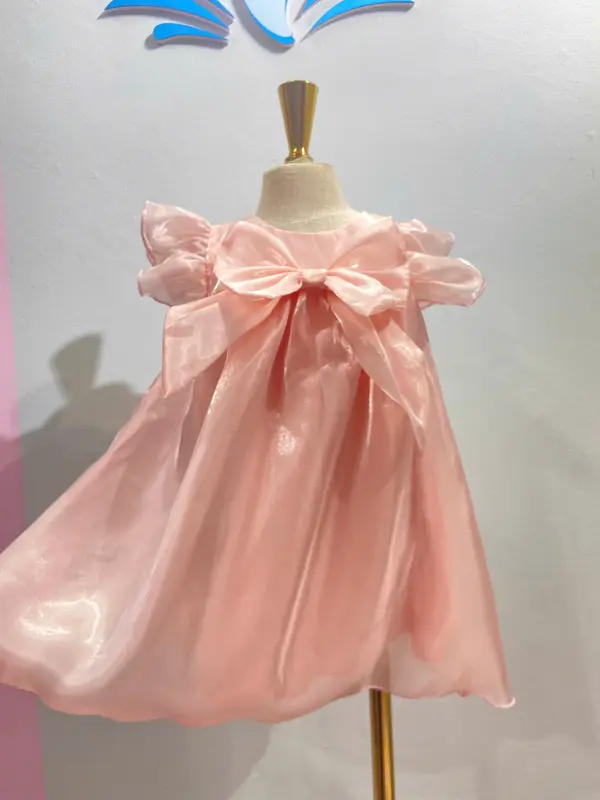 Minna Fashion-Đầm Tơ óng,  Nơ Điệu Đà diện Lễ Tết cho bé gái 5-33kg Len 4