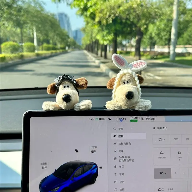 Đồ Trang Trí Nội Thất Ô Tô, Bảng Điều Khiển Màn Hình Chó Nhồi Bông Búp Bê Dễ Thương, Đồ Trang Trí Ô Tô