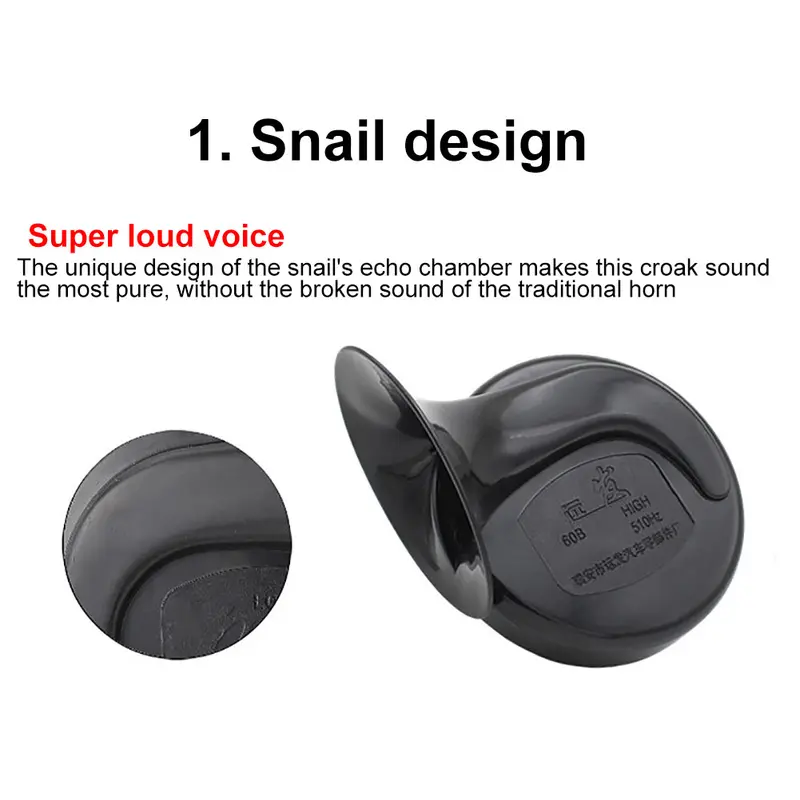 Còi ốc sên Điện, Dwugkgn-Cần sa dụng phổ thông cho xe máy, xe máy và xe tay ga, 12V, còi báo động siêu lớn 2