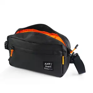 ANT PROJECT - Tas Handlebar Bag TROY 3in1 Selempang - Tas Stang Sepeda Black Waterproof