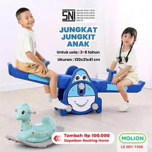 MOLION Mainan Jungkat Jungkit Prosotan Seesaw Mainan Pesawat Plastik Kuda Kudaan Mainan Jungkat Jungkit Balance 001-M1503