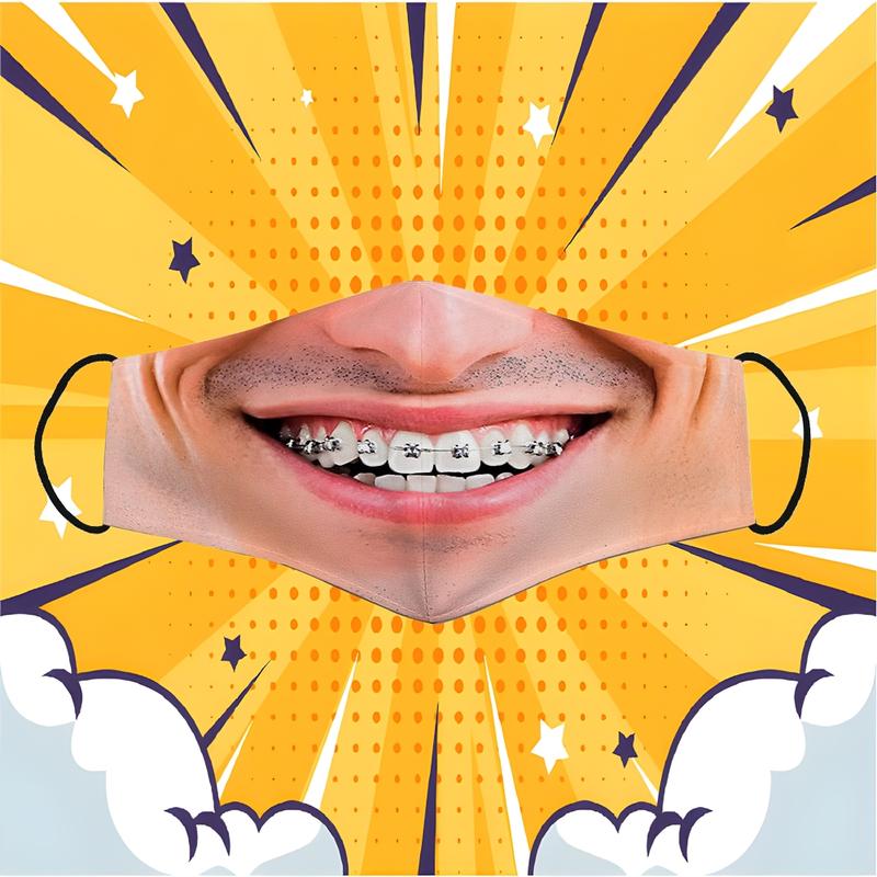 Khẩu Trang Nụ Cười Niềng Răng Của Nam Hài Hước Troll 3D Giá Rẻ Phụ Kiện Accessories Che Mặt