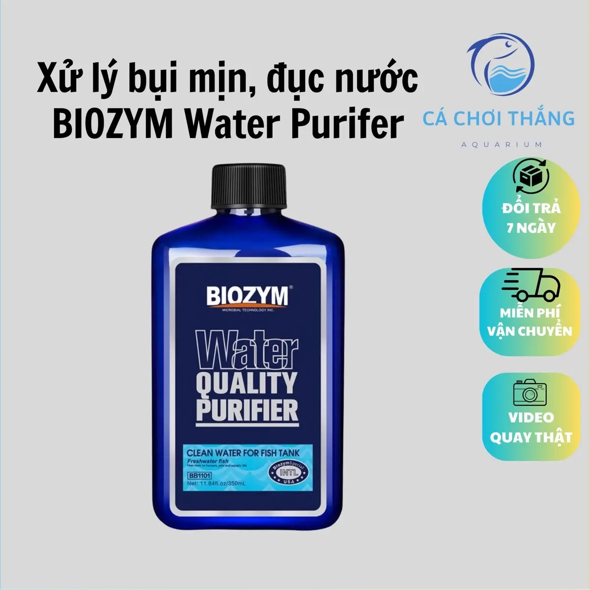 Biozym Water Quality Purifier làm trong nước - Xử lí buị mịn, tạp chất hữu cơ làm đục nước bể cá