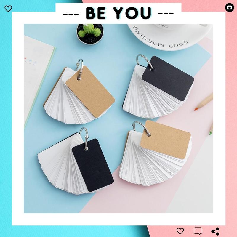 Bộ Thẻ Flashcard Học Từ Vựng Tiếng Anh, Sổ Tay Ghi Chú, Notepad - Kèm Khoen Bìa - BEYOU