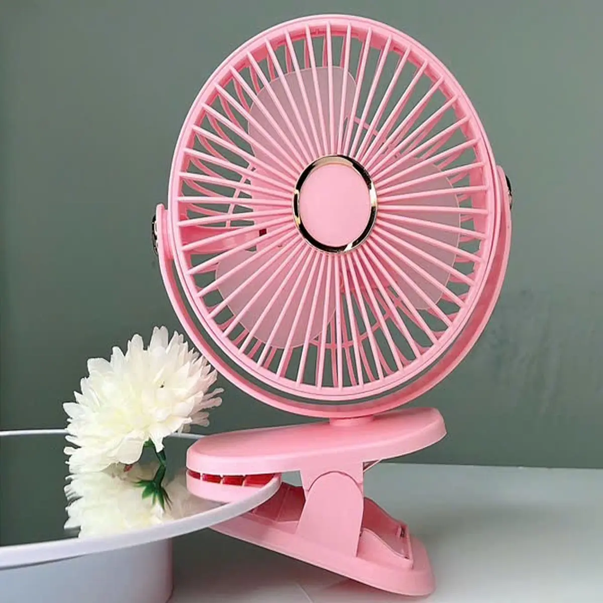 Quạt tích điện để bàn - Quạt kẹp xoay 720 và dây sạc ), Quạt giải nhiệt mùa hè