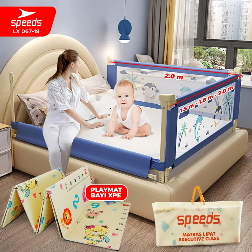SPEEDS Pengaman Pagar Kasur Perlindungan Bayi Tempat Tidur 067-18
