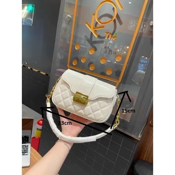 Túi xách nữ trần trám da đẹp thời trang công sở_ TDC225 Bag Tote Bag Tote Đeo Vai Đeo Chéo Kem Chữ Nhật 2