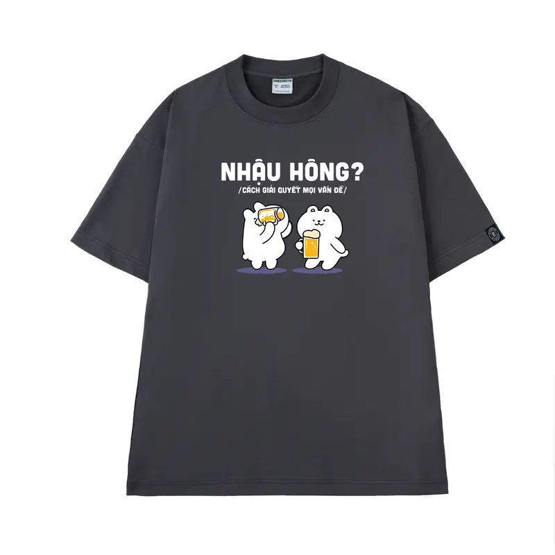 Áo Thun in " Nhậu Hông " Overco có Bigsize vải Cotton thoáng mát - O1A40 3