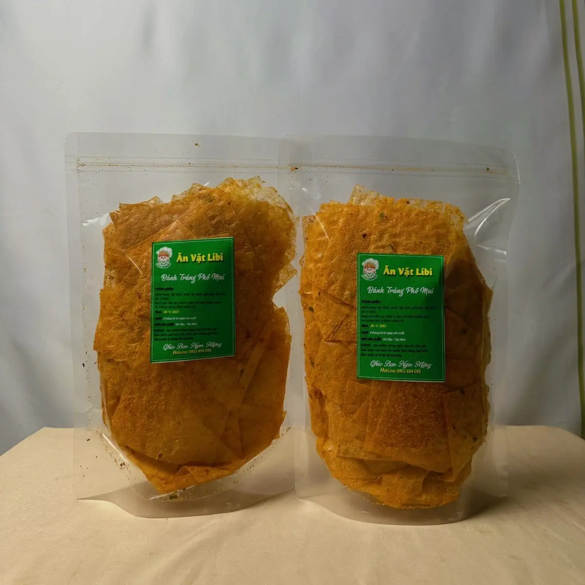 Combo 2 bánh tráng phô mai tép: Bánh Tráng Phô Mai Tép( 500gr 2 túi )