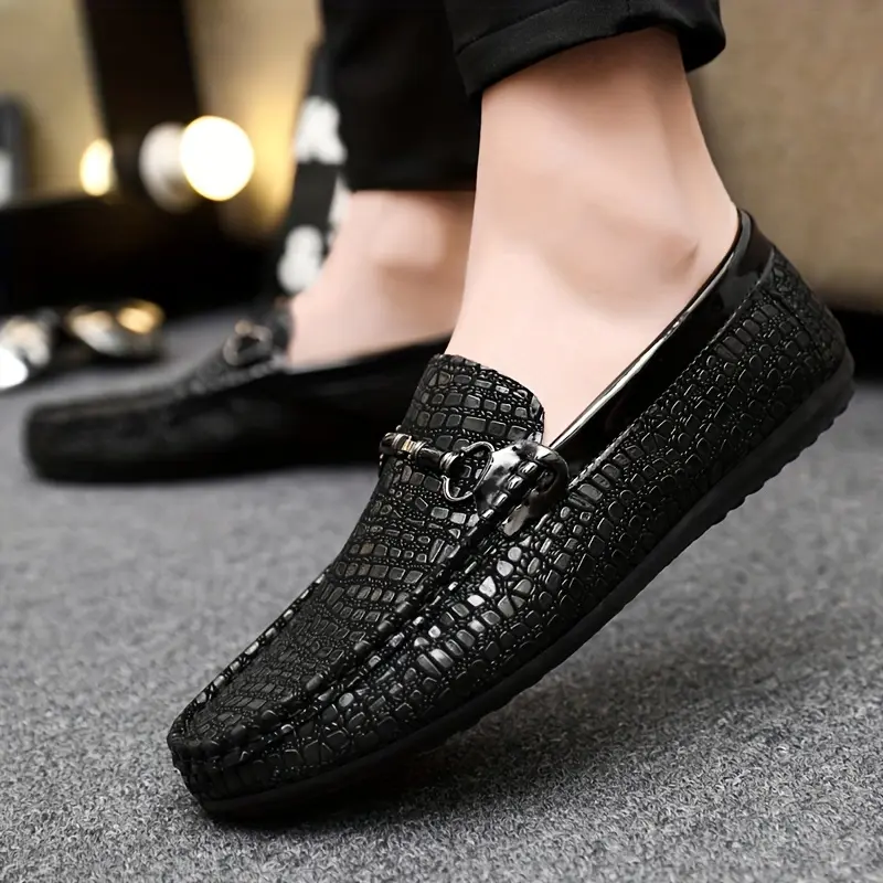 Men'S Casual Loafers, Fashion Plaid Slip-On Shoes, Lightweight, Versatile, with PU Upper & Inner, PVC Sole, for Hiking, Outdoor Activities, and Daily Wear, All-Season Comfort 4