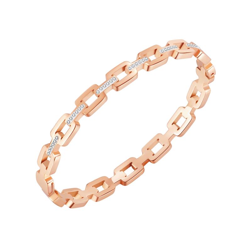 Gelang Tangan Rekaan Niche Jepun dan Korea, Gelang Personaliti Berongga Mudah, Gelang Keluli Titanium Zirkonia Kubik, Untuk Wanita, Gaya Ins 0