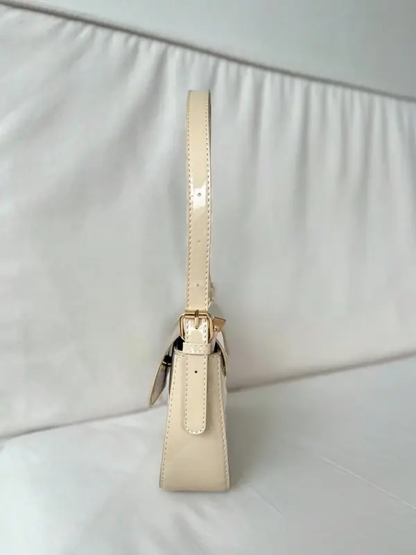 Women's Solid Color Shoulder Bag, Fashionable PU Leather Crossbody Bag for Daily Used, Casual Trendy Versatile High-quality Daily Commuting Bag 3