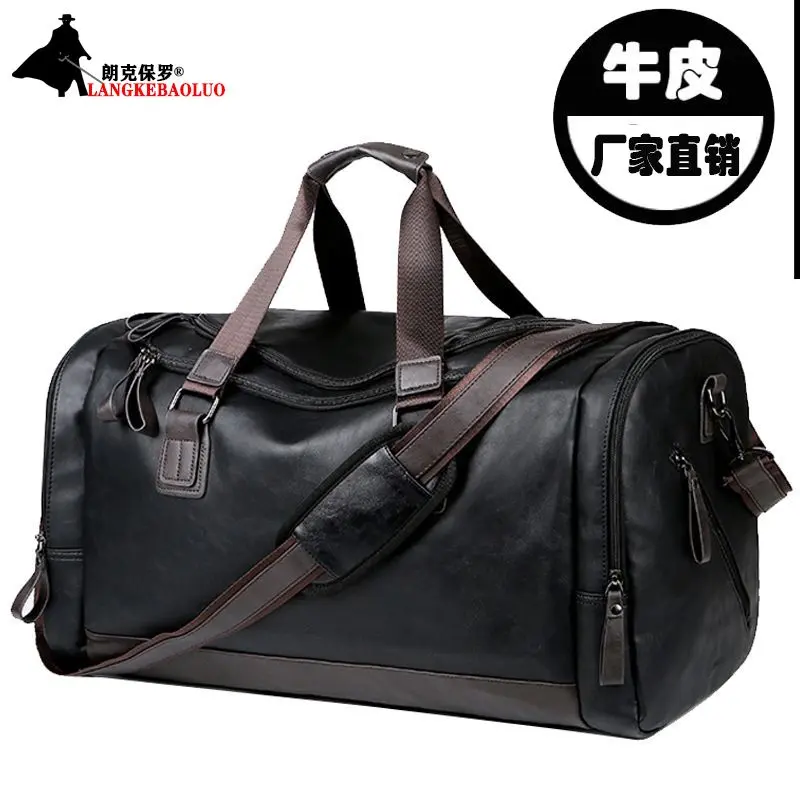 Túi Da, Da Thật, Dành Cho Nam Giới, Túi Du Lịch Tập Thể Dục, Dung Lượng Lớn, Thời Trang Thường Ngày Túi Xách Da Da Trâu, Thương Hiệu Thời Trang Túi Messenger Đeo Vai 0