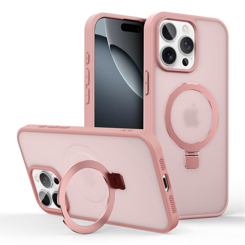 Product Introduction of Shockproof Magnetic Kickstand Matte Case For iPhone 16 15 14 Plus 13 12 Pro Max Case With Holder Stand Cover for Magsafe 14