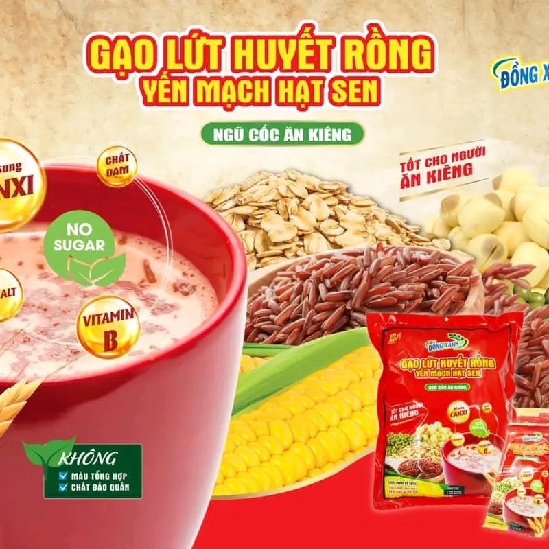 Bột Ngũ Cốc Gạo Lứt Huyết Rồng Yến Mạch Hạt Sen Food 1