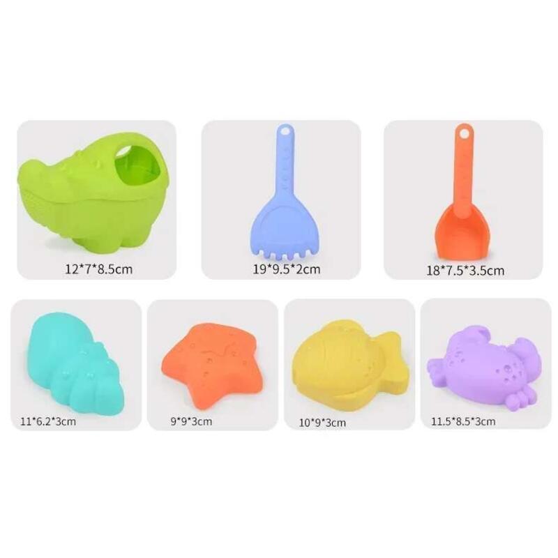 Product Introduction of Children Summer Beach Toys Outdoor Shovel Water Play Tools Beaide Trolley Suitcase Moulds Sand Rake Kids Gifts 9