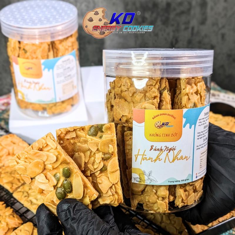 Bánh ngói hạnh nhân không tinh bột KD Healthy Food hộp 300g giòn tan vị ngọt dịu béo hạnh nhân ăn