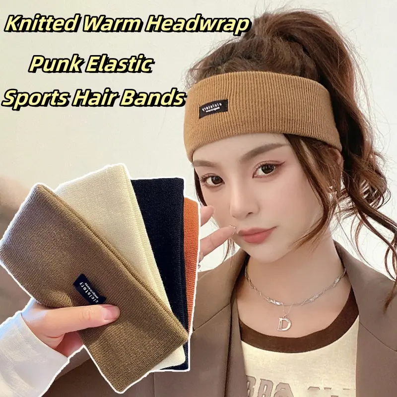 1PC Knitted Headwear Warm Thicken Wide-brim Woolen Face Wash Sports Headbands Hair Accessories