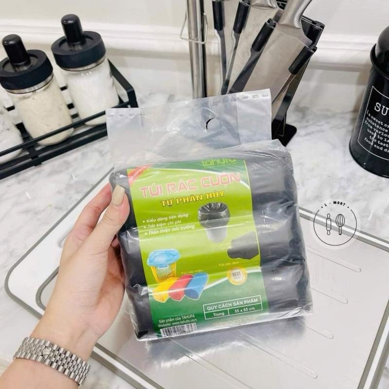 Combo 9 Cuộn Bao đựng rác size trung kích thước 55cmx65 cm Set 3 cuộn túi đựng rác tự hủy sinh học túi cỡ trung 2