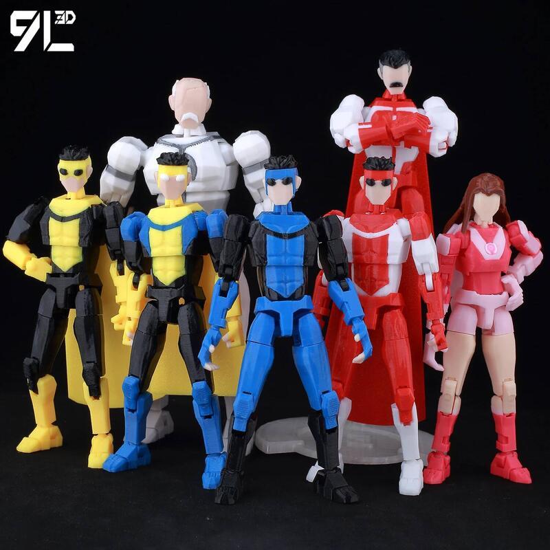 9L3D Lucky 13 Invincible Boy Eve Omni Action Figure 3D Printed Anime ...