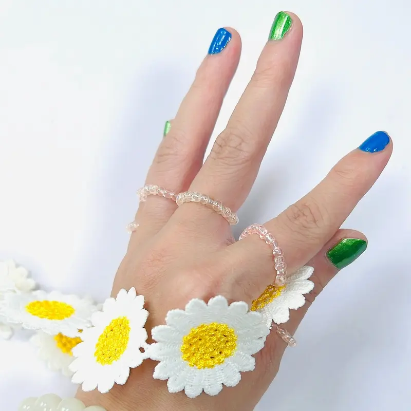 NHẪN HANDMADE MÀU HỒNG MÃ 05 DẠNG TRÒN TRONG SUỐT LẤP LÁNH 2