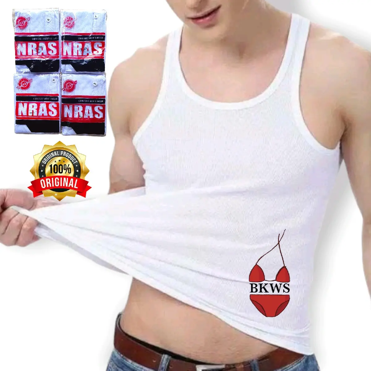6pcs KAOS SINGLET / KAOS DALAM PRIA DEWASA ECERAN / PAKAIAN DALAM COWOK MURAH