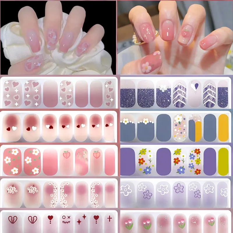 Miếng Dán Móng Tay Trùm Kín, Sơn Móng Tay Thời Trang, Đồ Trang Trí Móng Tay, Không Thấm Nước, Tự Dính, Nhà Thiết Kế Làm Móng, Thích Hợp Cho Mùa Xuân Và Mùa Hè, Giấy Phim Dán Móng Nghệ Thuật 0