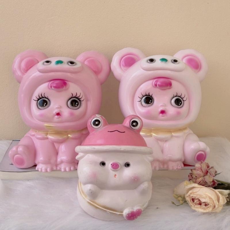 [ Mua 1 TẶ.G 1 ] Heo Đất Búp Bê Đáng Yêu LỖ TRÒN Ống Tiết Kiệm Ống Heo Đựng Tiền